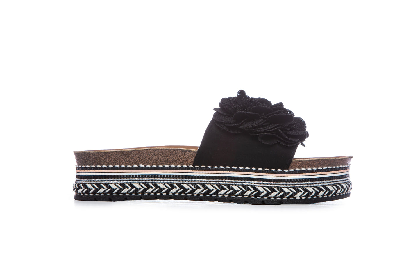 Damen Plateau Sandalen Pantoletten Blume