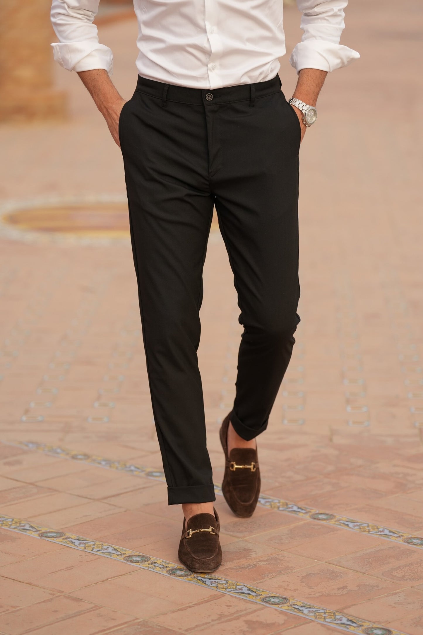 ALNO Schwarze Chino Hose