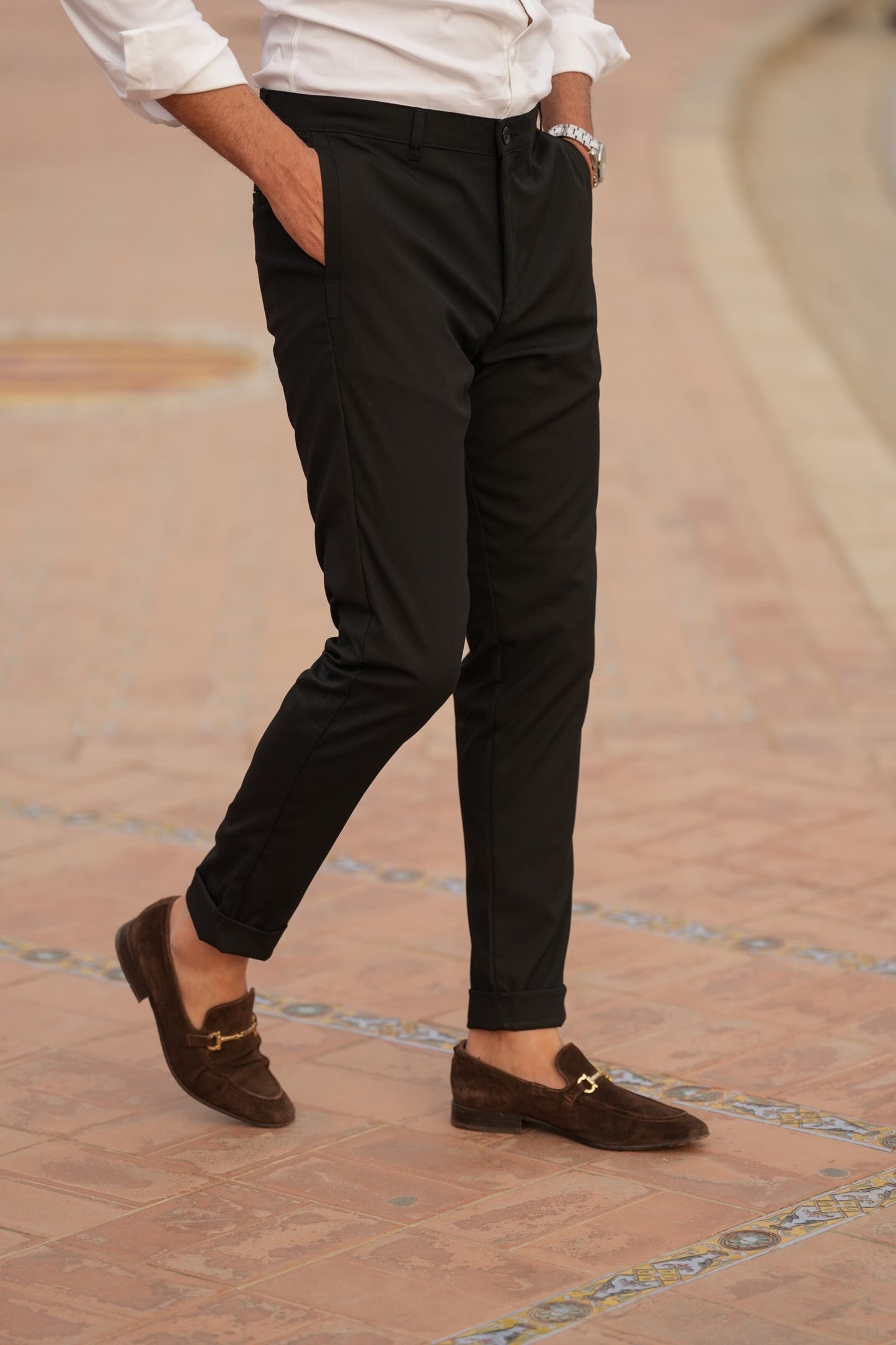 ALNO Schwarze Chino Hose