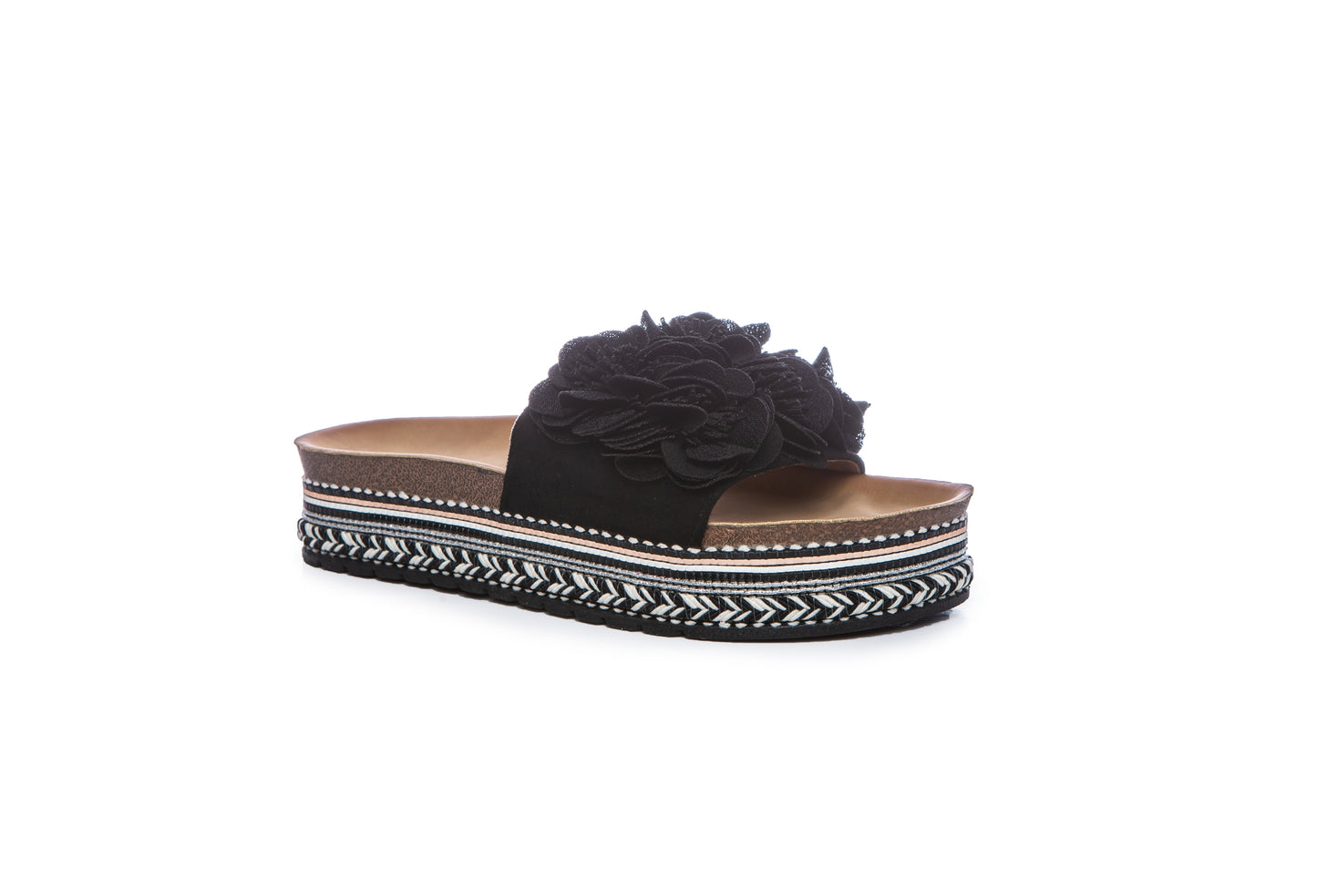 Damen Plateau Sandalen Pantoletten Blume