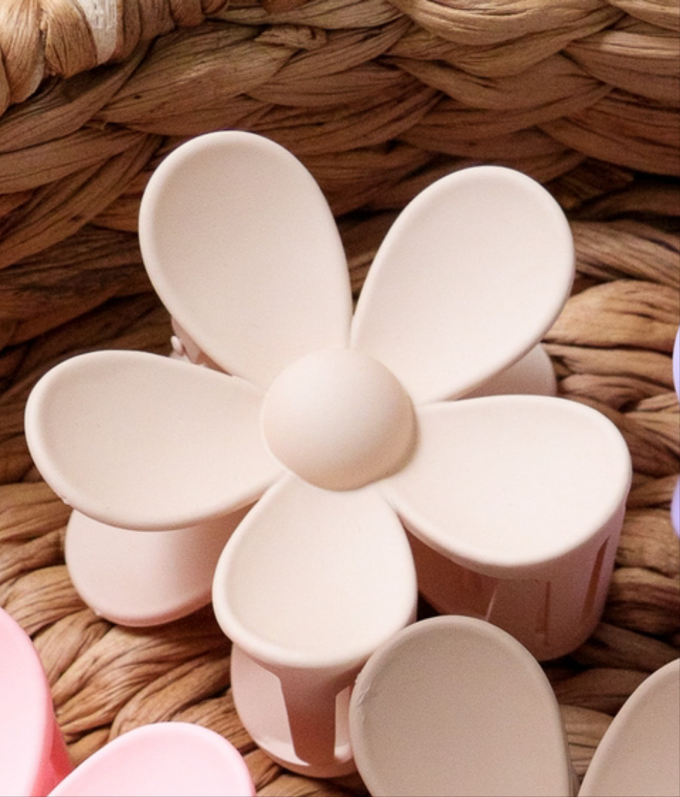 FLOWERS Haarspange klein in beige