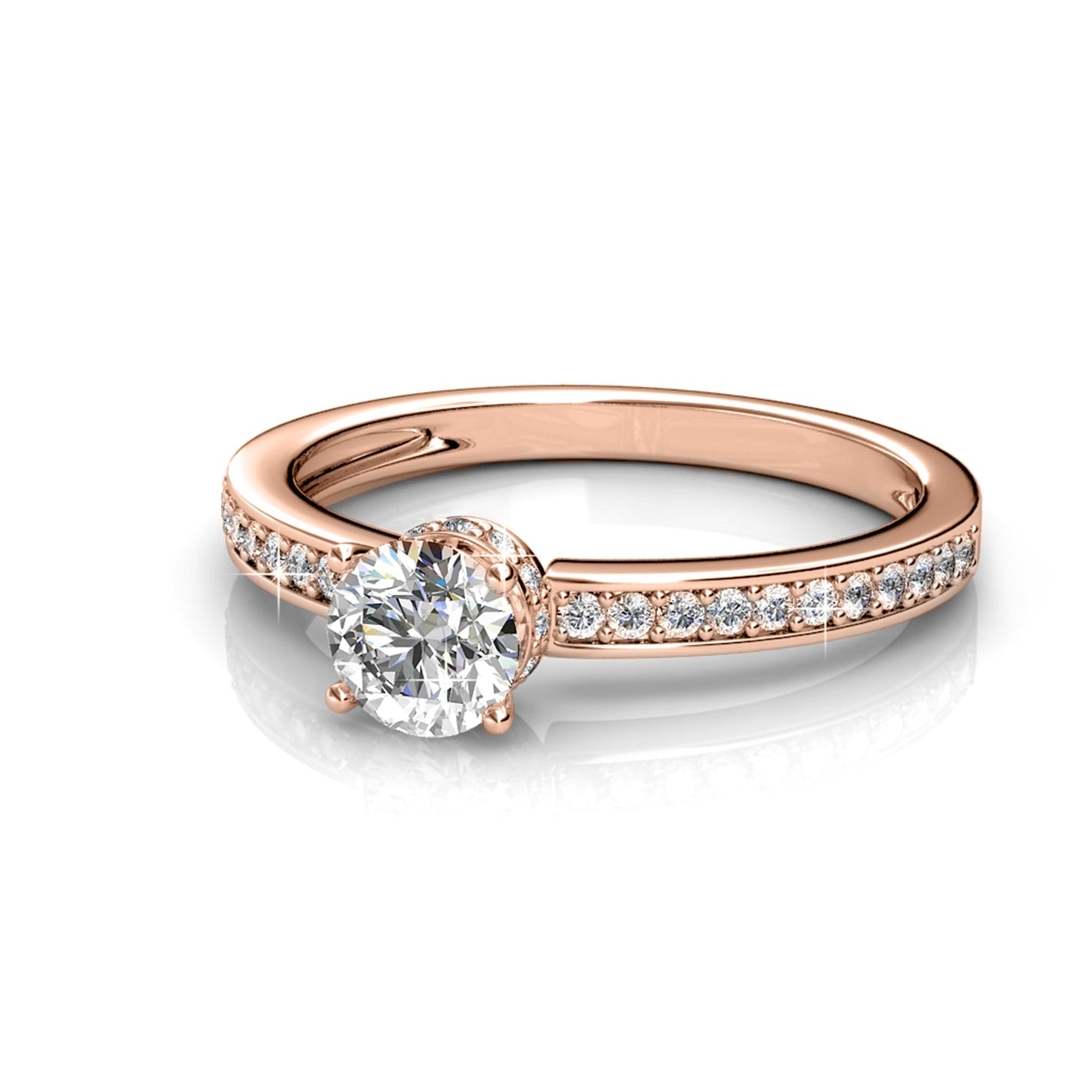 ELISE Ring - Roségold und Kristall - ALBAY