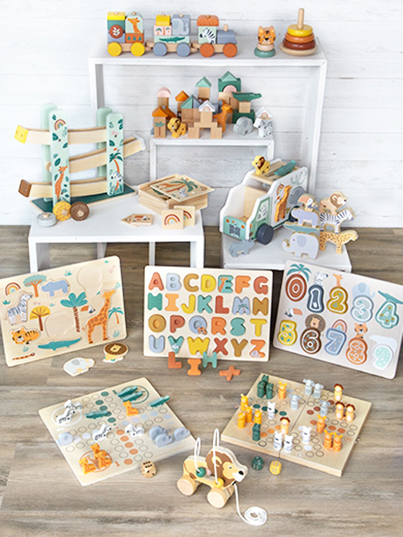 SAFARI Setzpuzzle Motorikspielzeug aus Holz - ALBAY