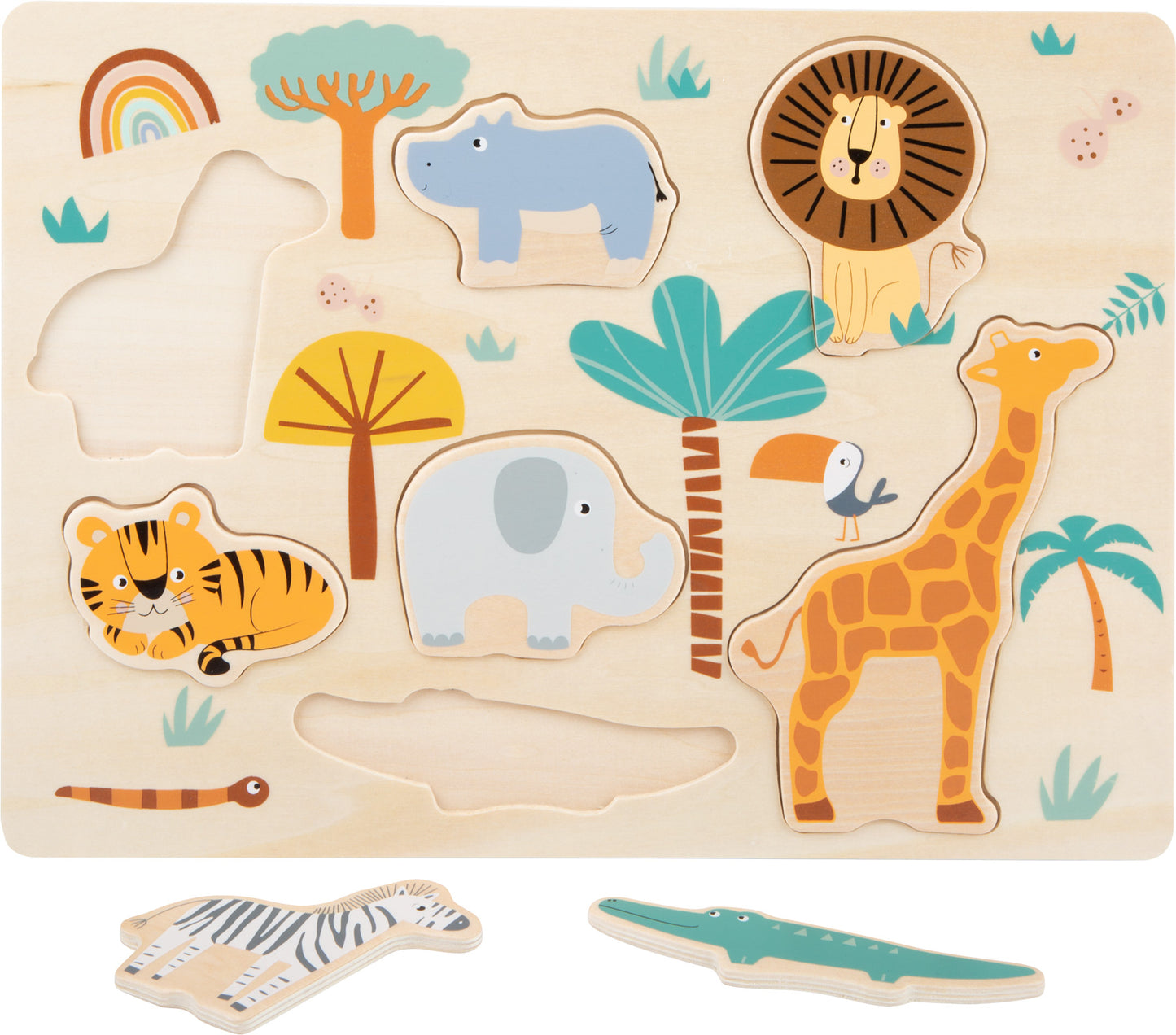 SAFARI Setzpuzzle Motorikspielzeug aus Holz - ALBAY