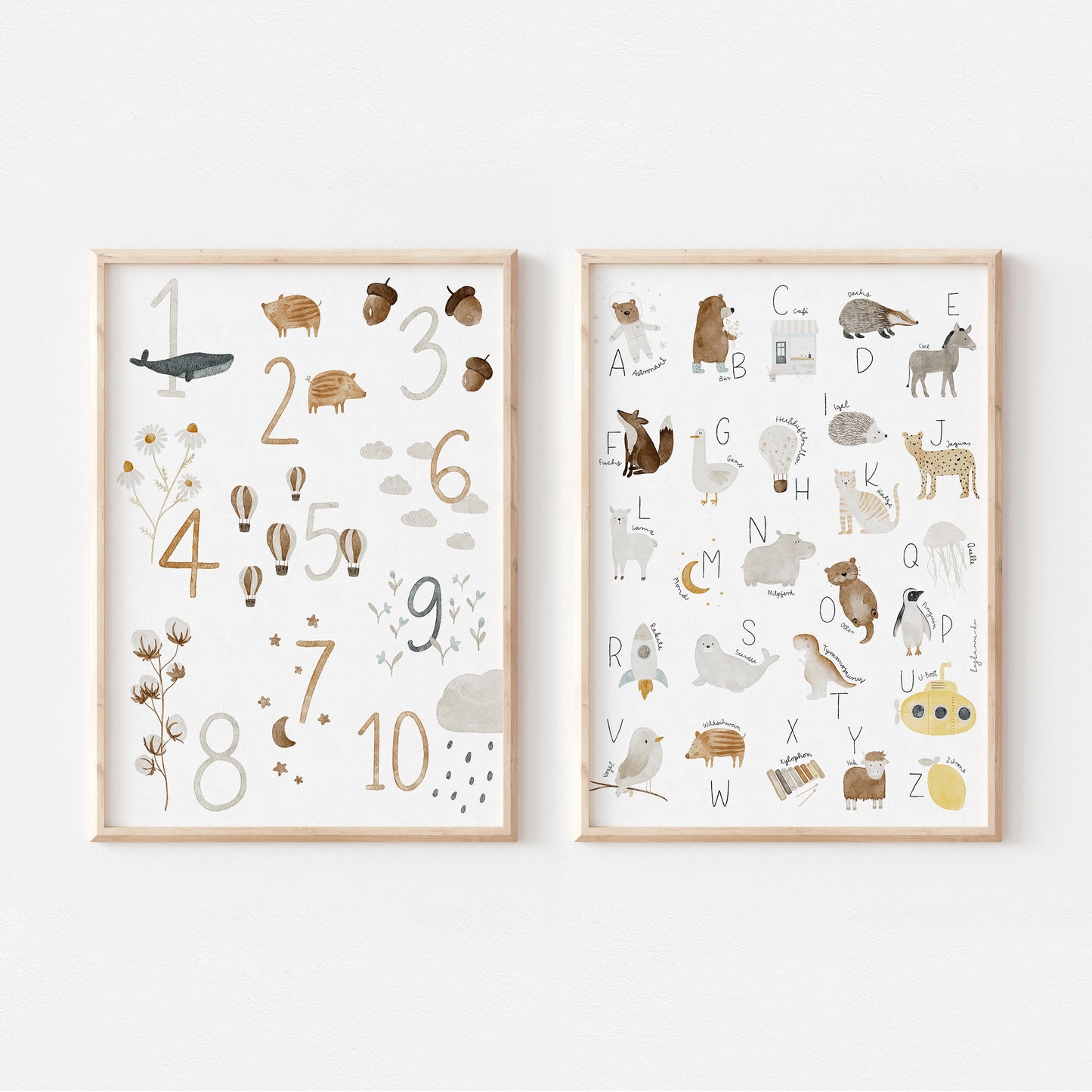 Poster Alphabet A4 Tiere
