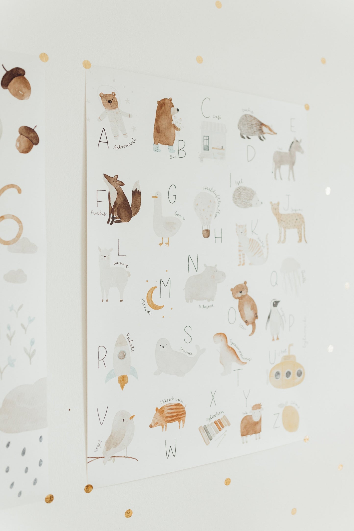 Poster Alphabet A4 Tiere