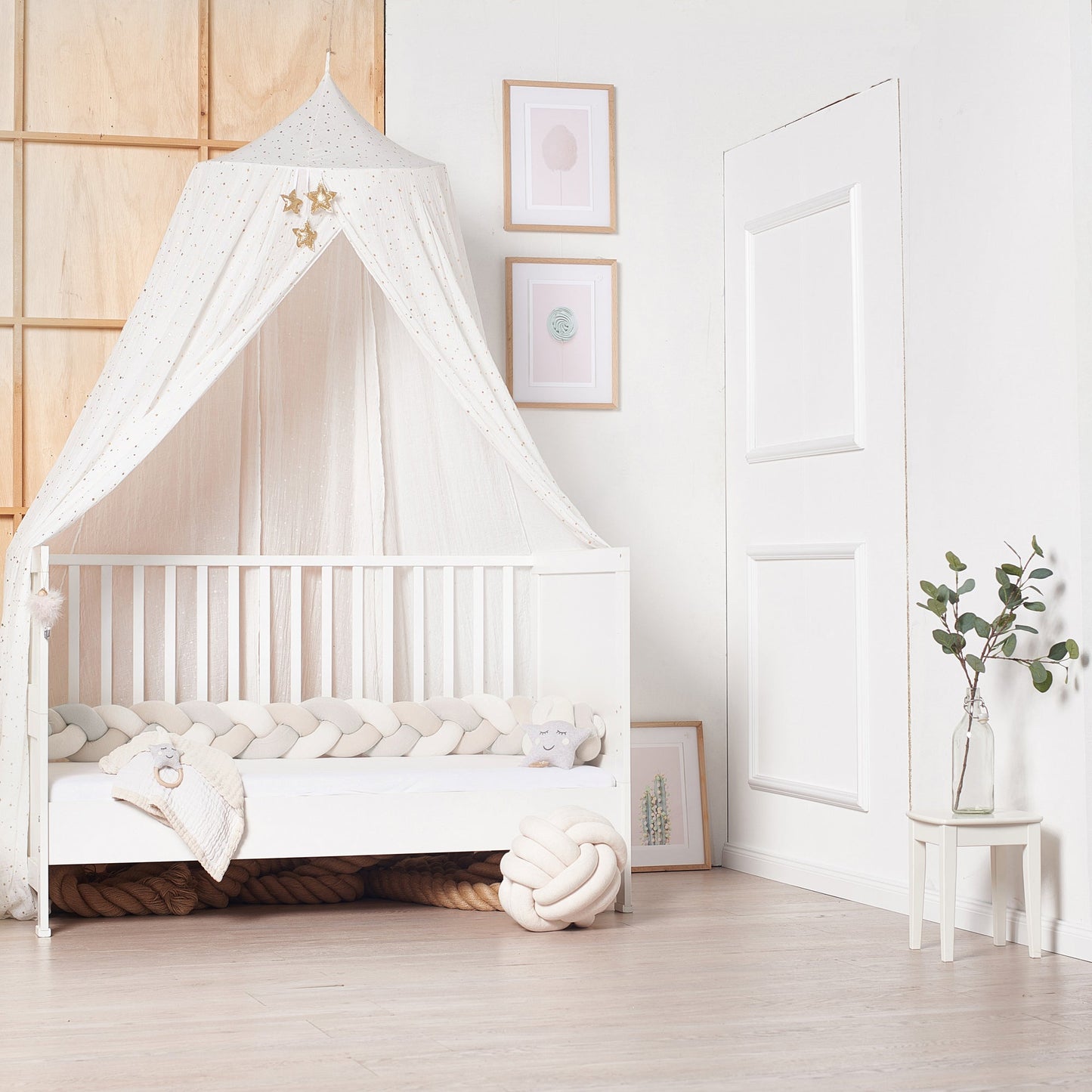 TRIO Geflochtene Bettumrandung Bettnestchen in beige XL - ALBAY