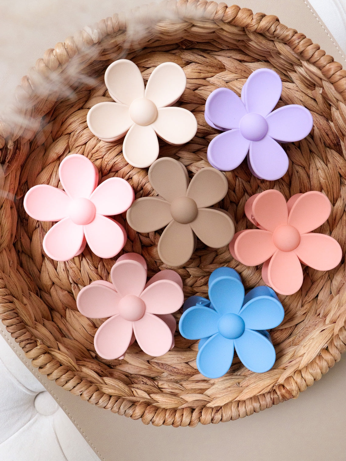 FLOWERS Haarspange klein in beige