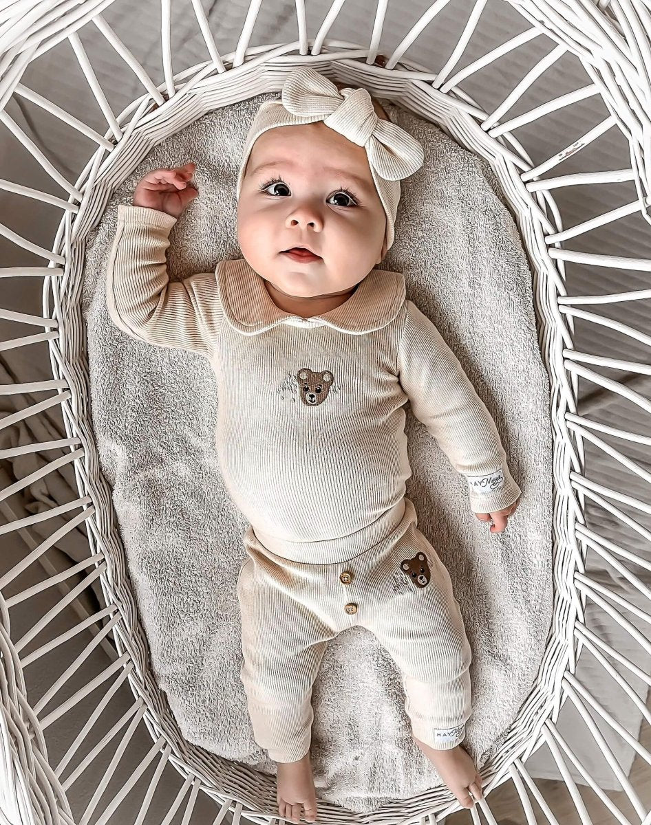 LINSAY Haarband Rib in beige - ALBAY