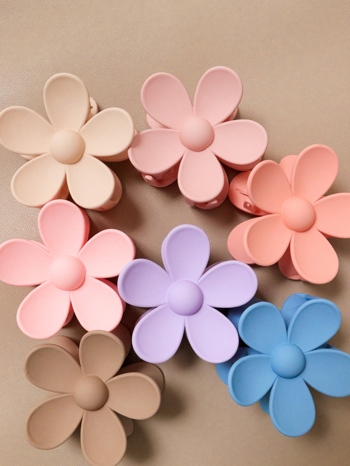 FLOWERS Haarspange klein in beige