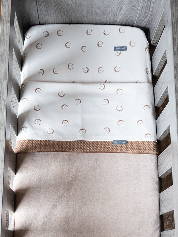 MOON Decke in weiß braun - Handmade - ALBAY