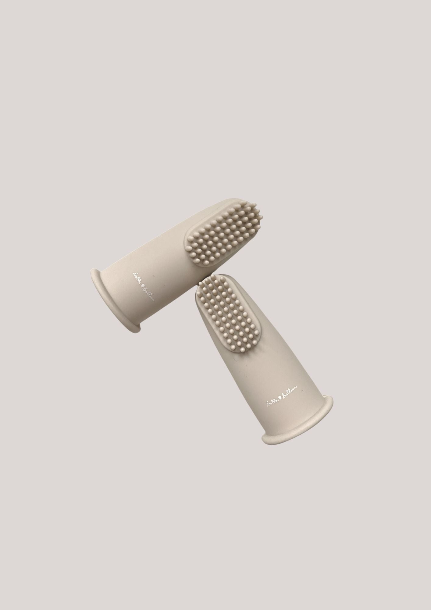 BOBBI Fingerzahnbürste aus Silikon in beige 2 Stück - ALBAY
