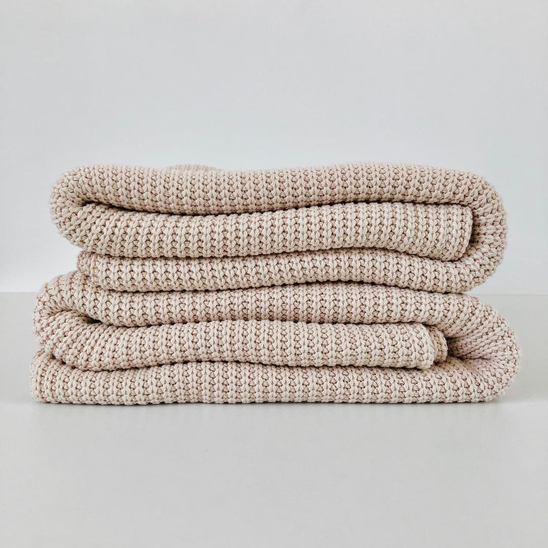 FEATHERA Strickdecke in beige ca. 100x140 cm