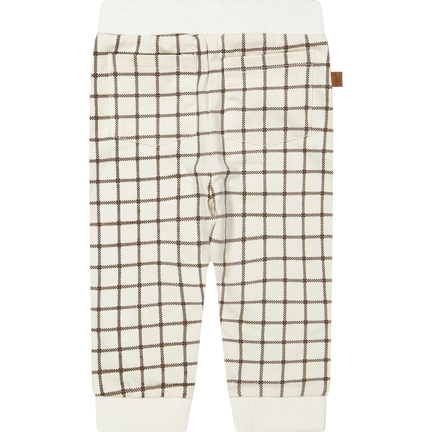 KAROS Hose in cremefarbe mit braunem Karomuster - ALBAY