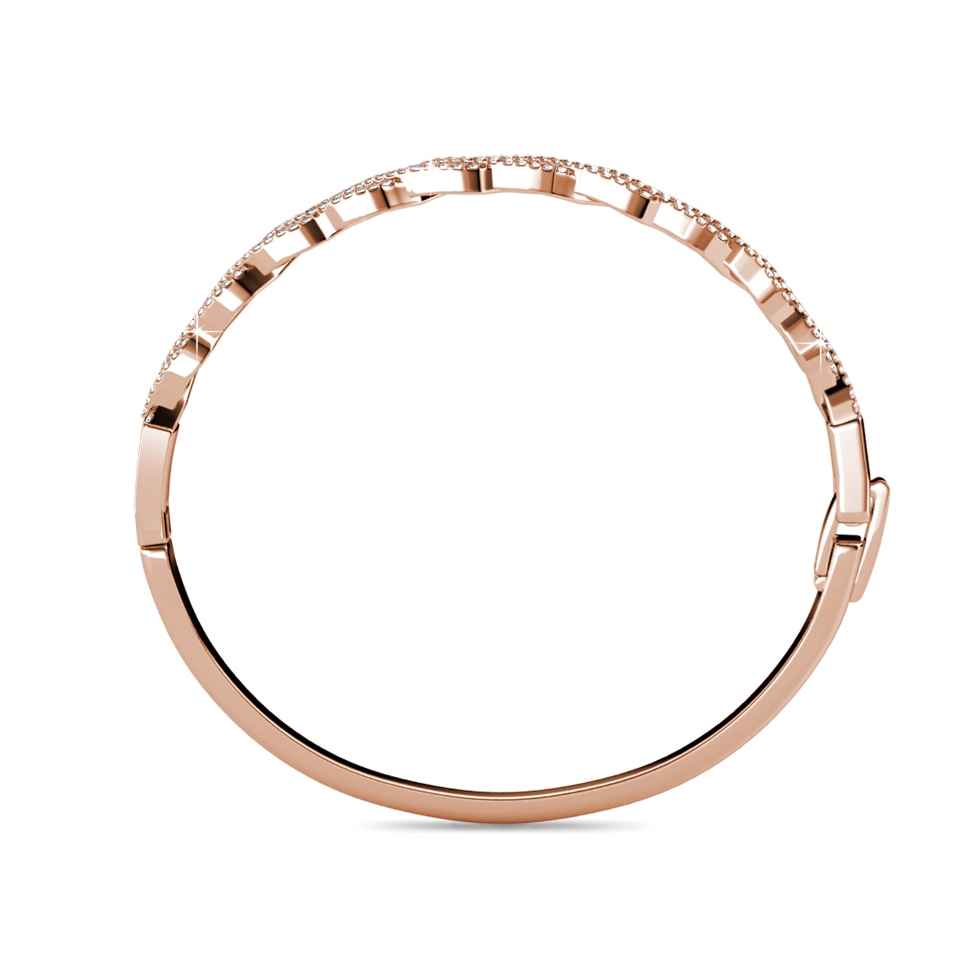 ALLURA Geflochtenes Armband — Roségold und Kristall