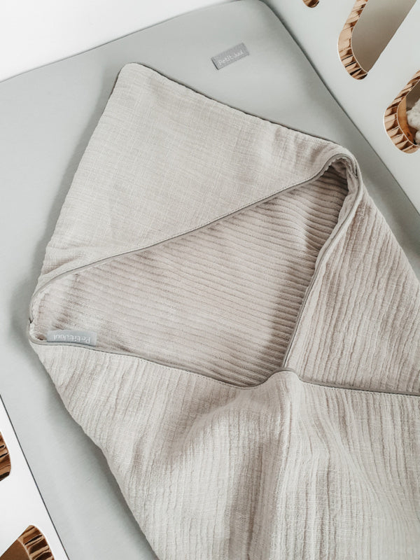 LILLY Wickeltuch in taupe Frühling & Sommer - Handmade - ALBAY