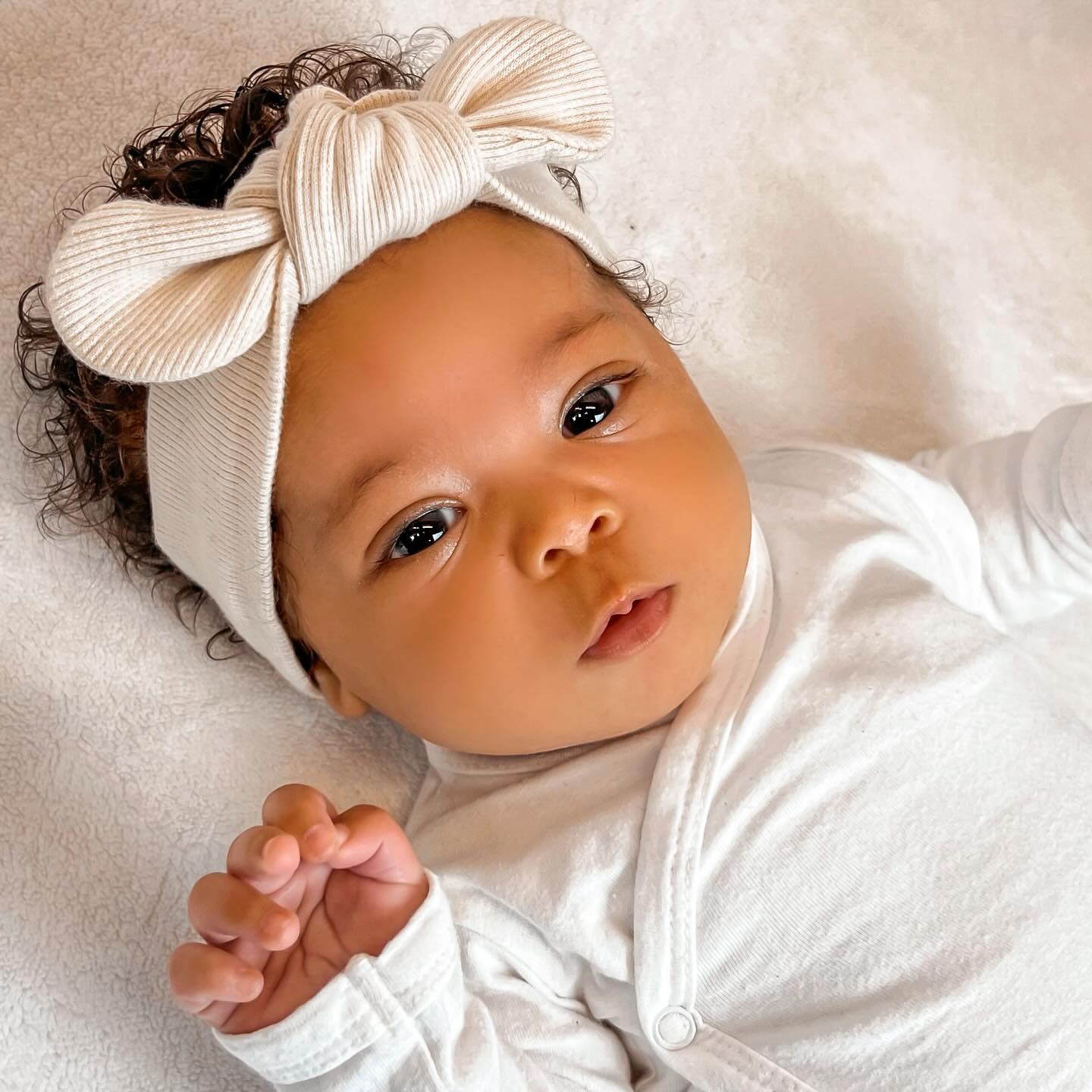 LINSAY Haarband Rib in beige - ALBAY