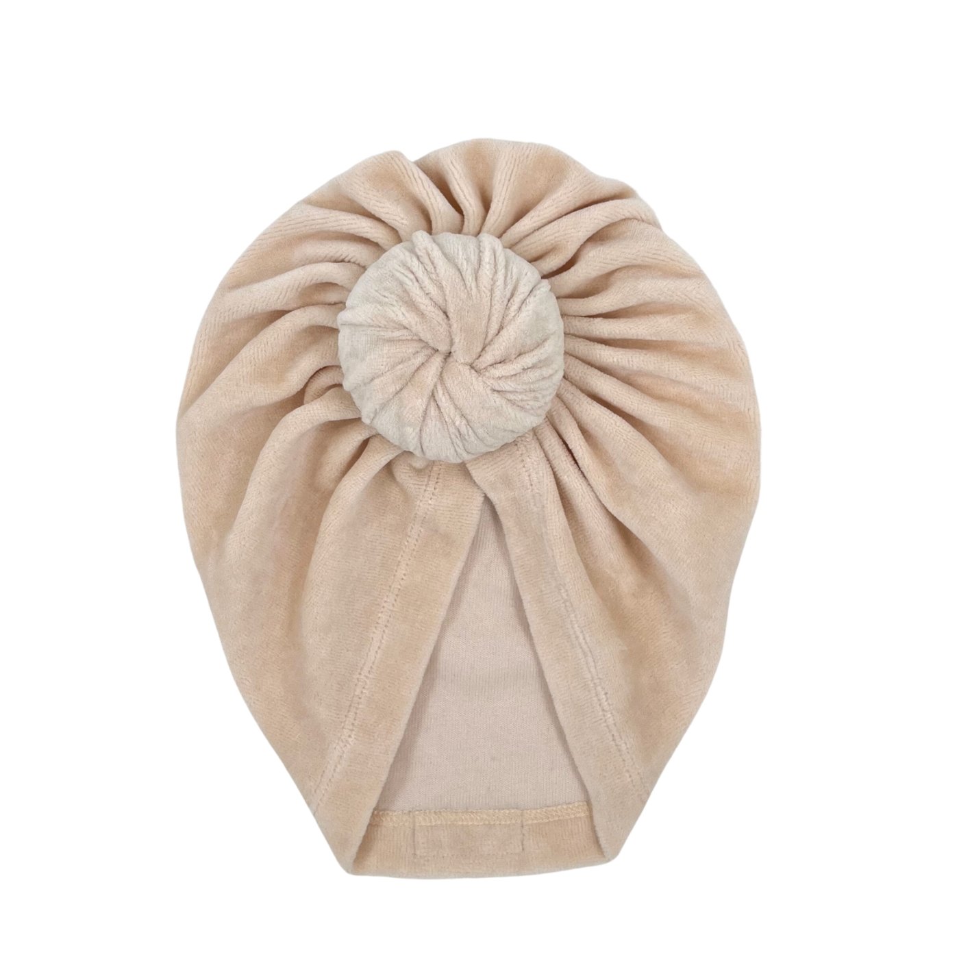 MARA Velour Turban Mütze in beige - ALBAY