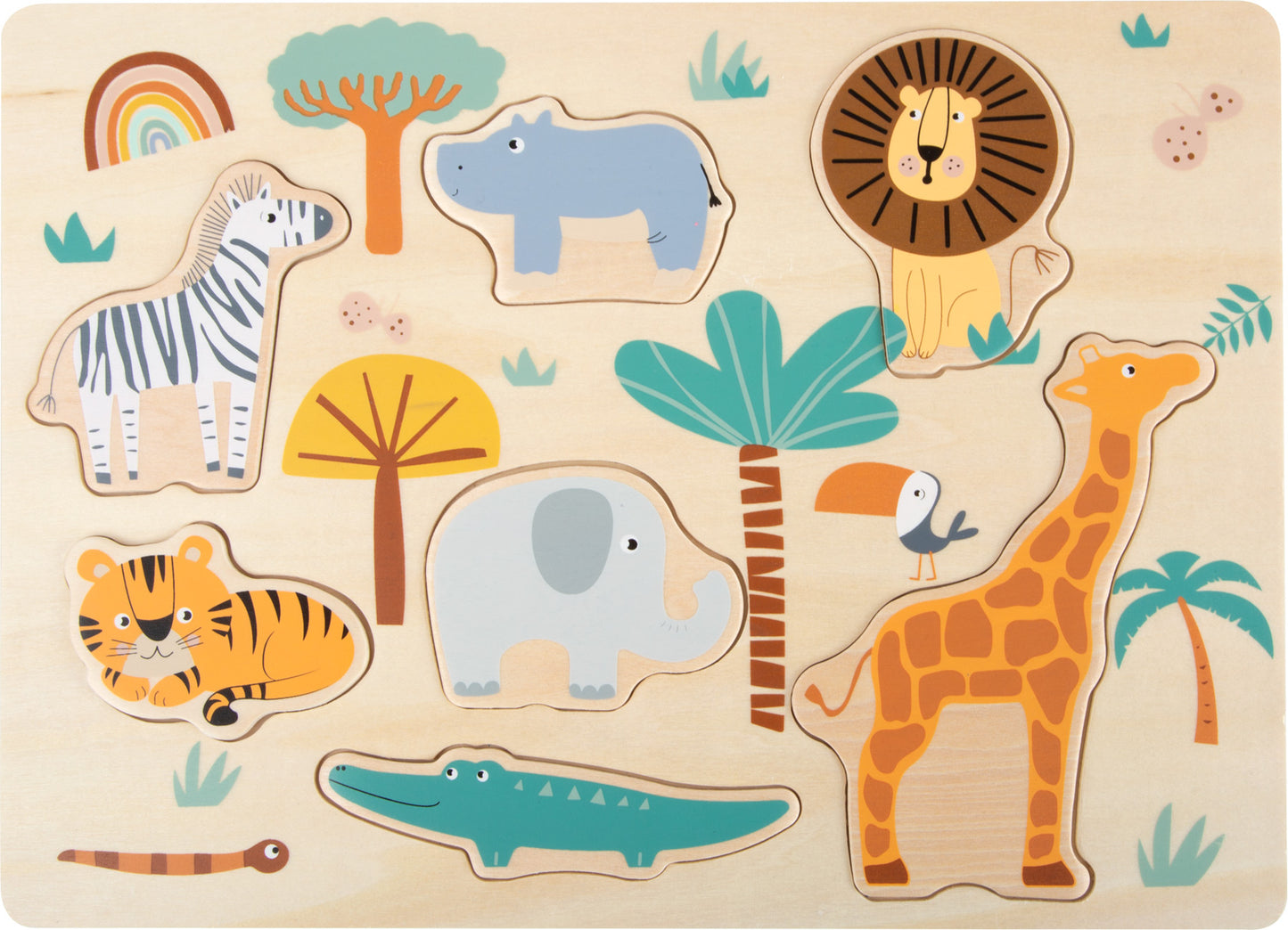 SAFARI Setzpuzzle Motorikspielzeug aus Holz - ALBAY