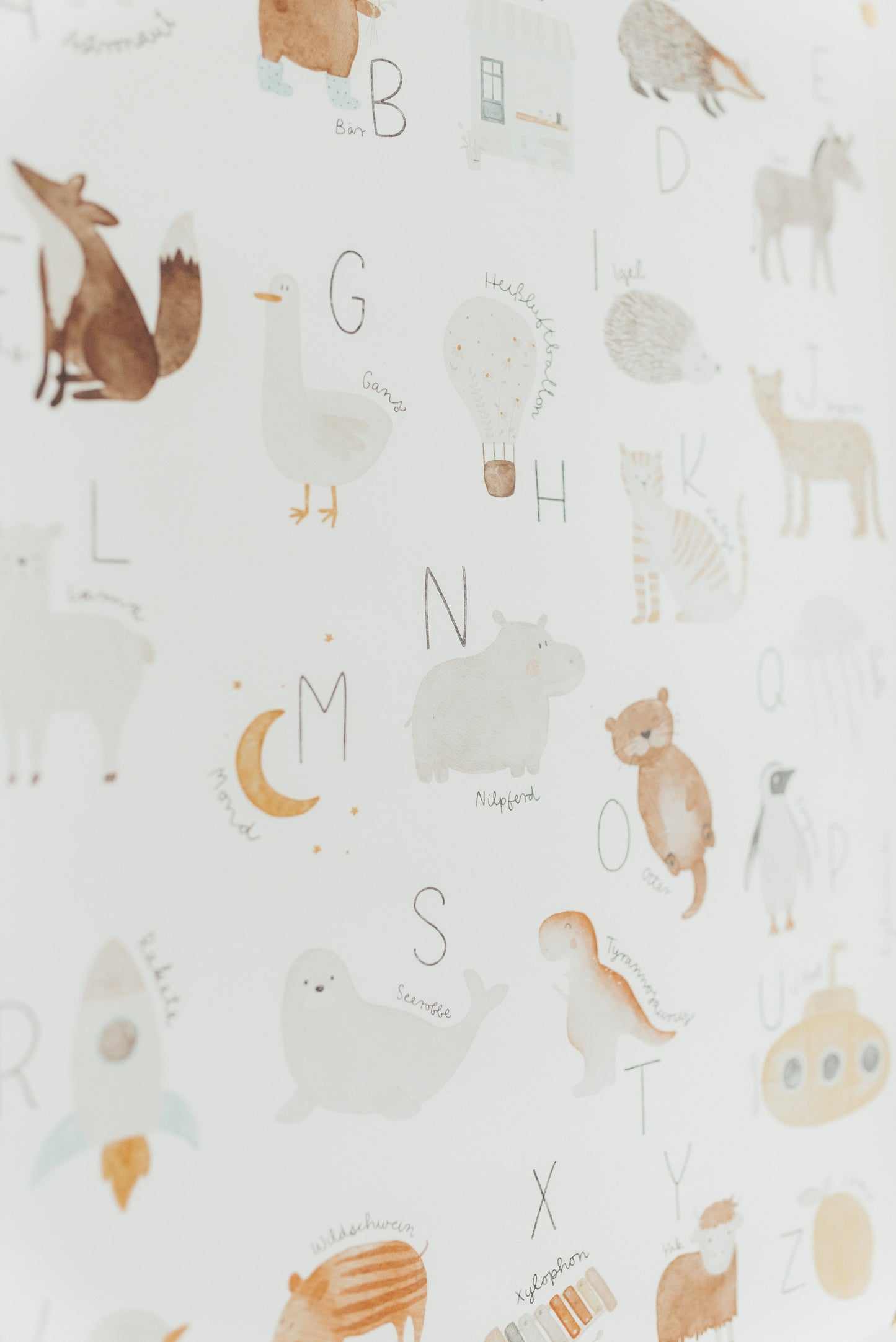 Poster Alphabet A4 Tiere