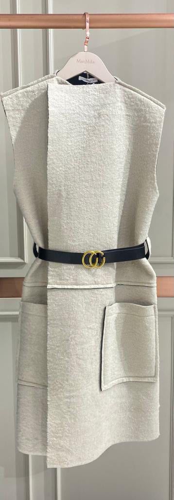 MING Ärmellose Jacke mit Kochwolle-Effekt in ecru
