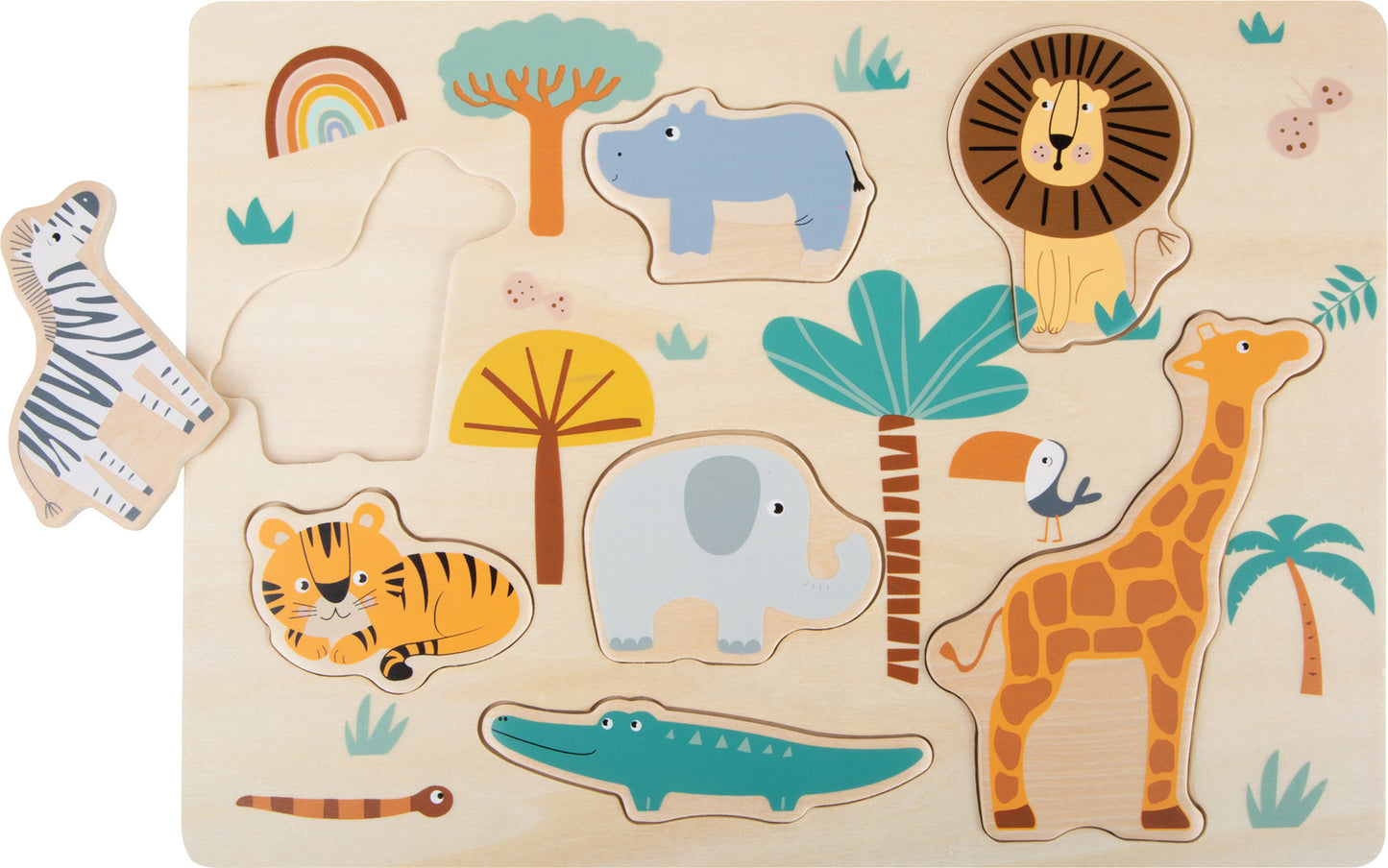 SAFARI Setzpuzzle Motorikspielzeug aus Holz - ALBAY