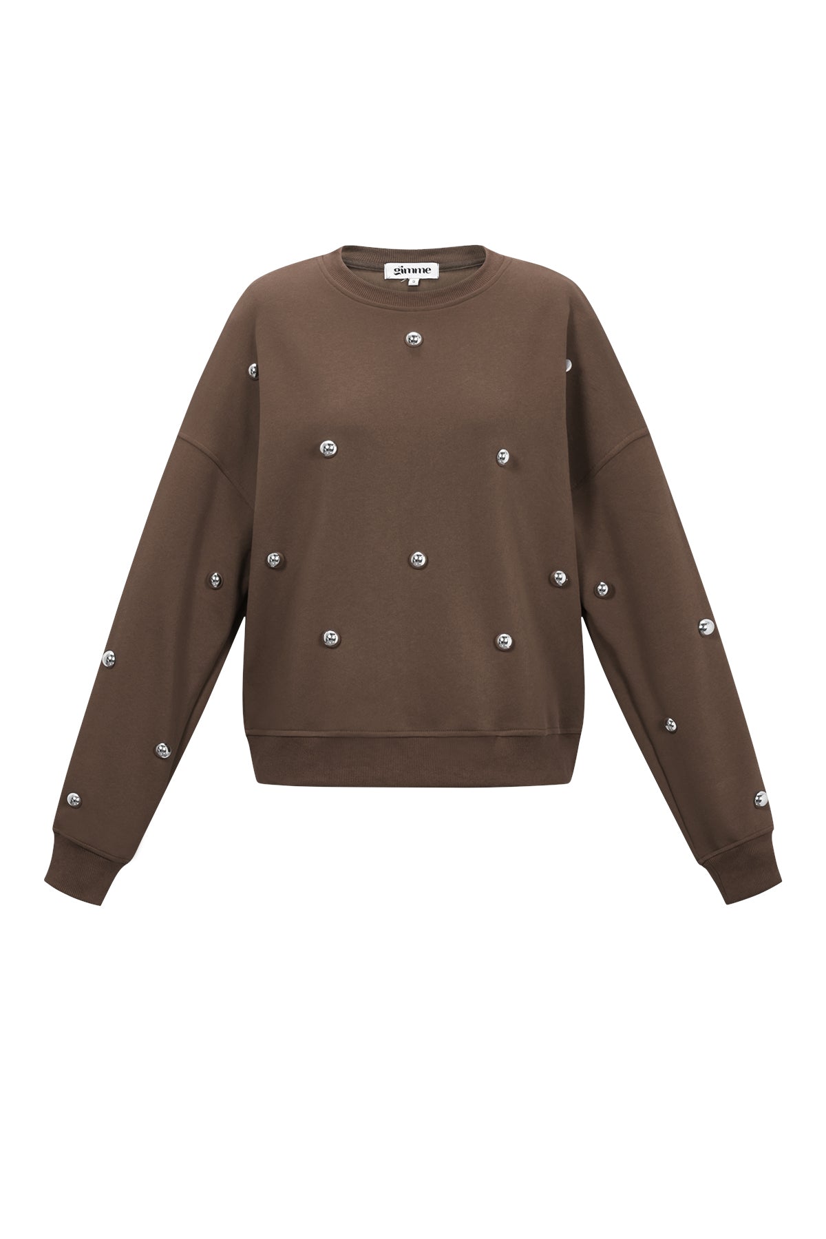 Gestrickte Baumwolle Damen Langarm Oberteil Casual Punkte