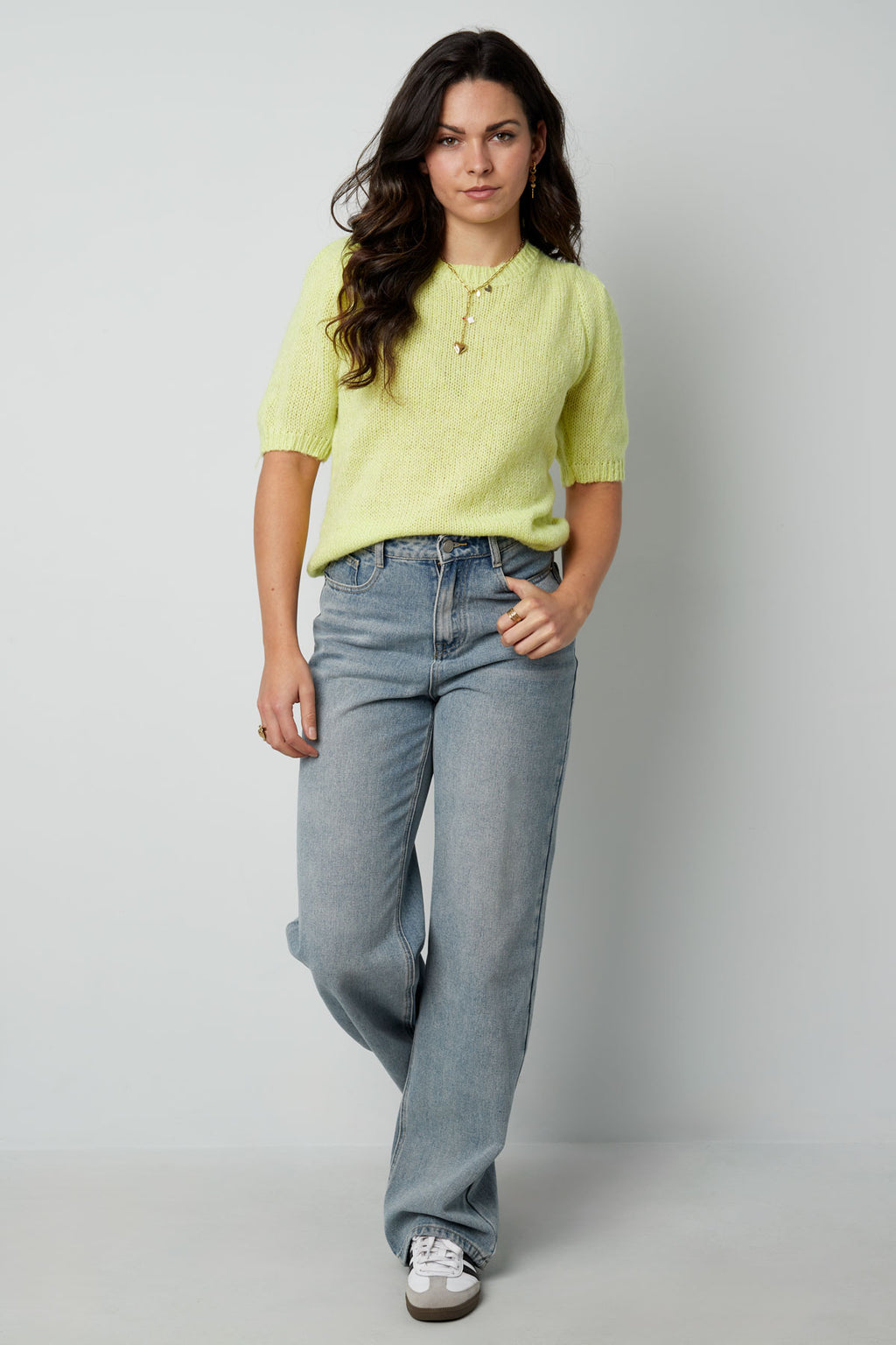 Nylon Damen Kurzarm Oberteil Gestrickt Rückenband Design