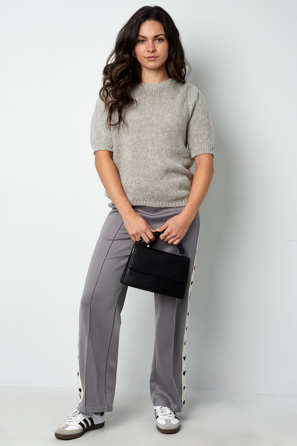 Nylon Damen Kurzarm Oberteil Gestrickt Rückenband Design