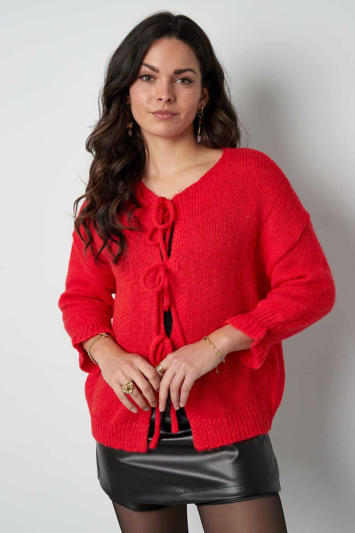 Nylon Damen Kurzarm Oberteile Oversized Mit Schnürung