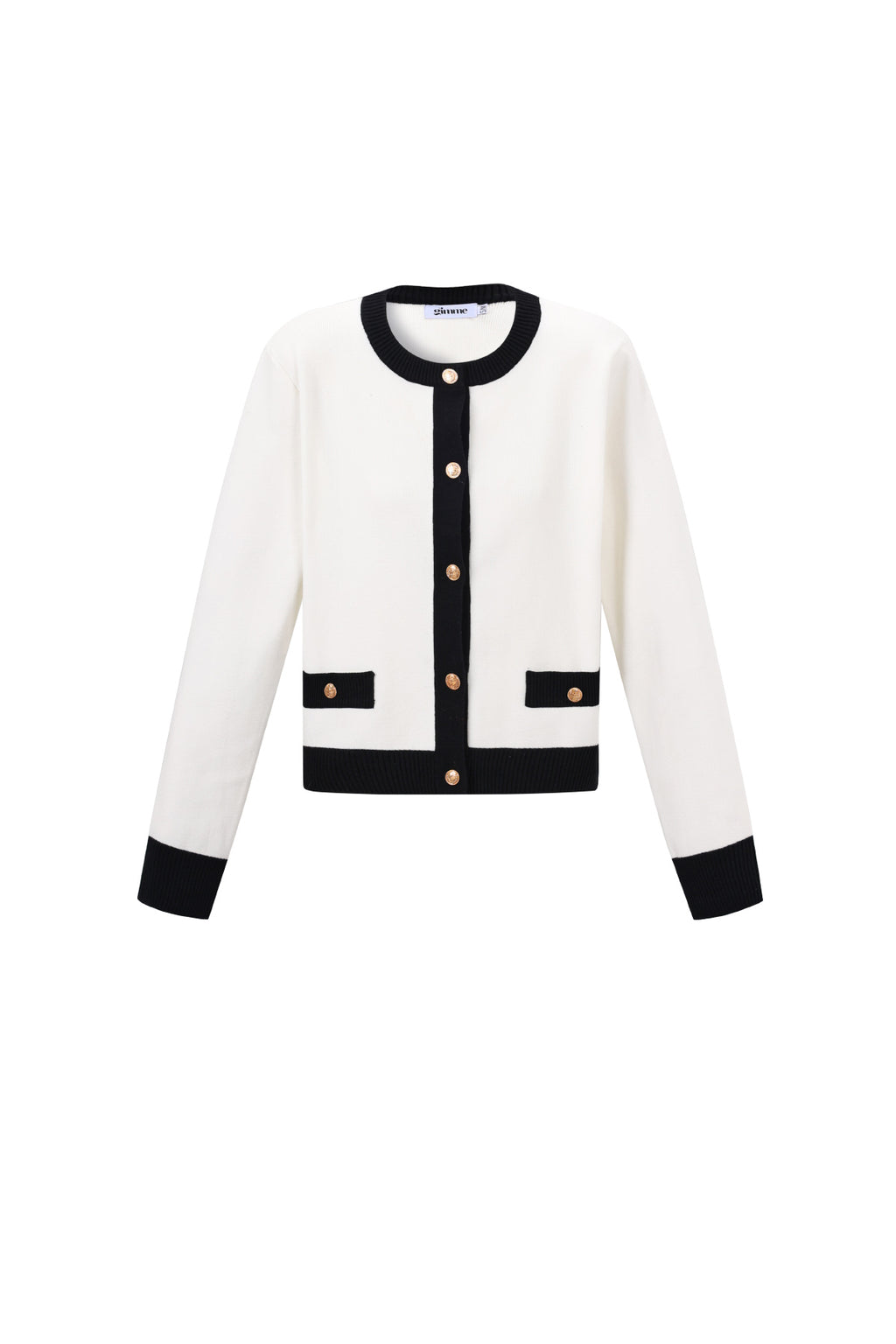 Gestrickte Polyester Damen Strickjacke Casual Farbkontrast