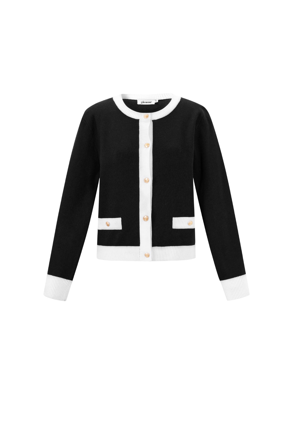 Gestrickte Polyester Damen Strickjacke Casual Farbkontrast