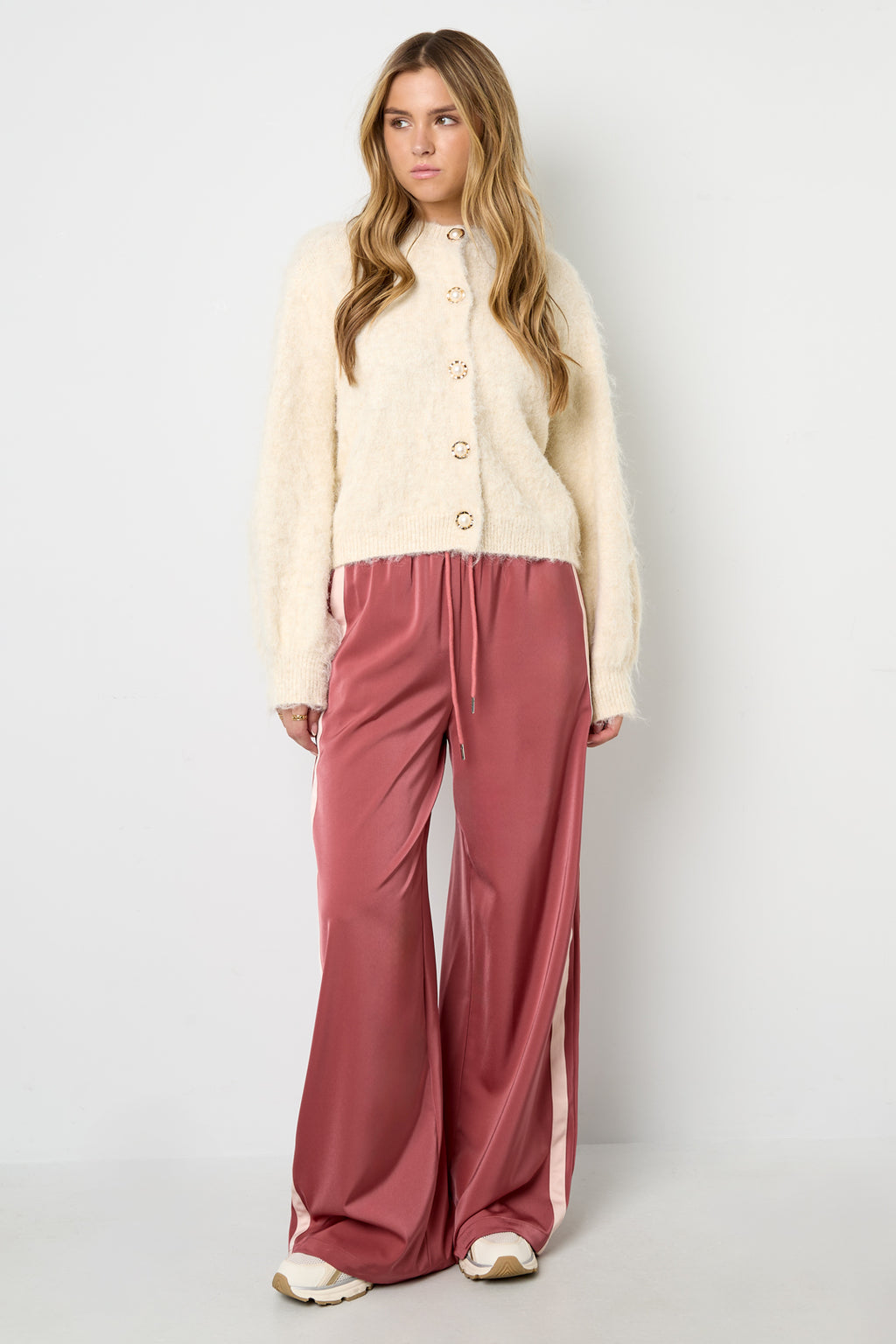 Gestrickte Polyesterfaser Damen Strickjacke Casual Einfarbig