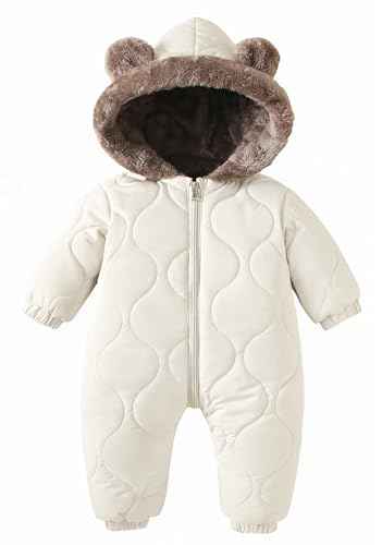 NEAWEALY Baby Winter Overall Schneeanzüge Fleece Gefüttert Warmer Jumpsuit mit Kapuze