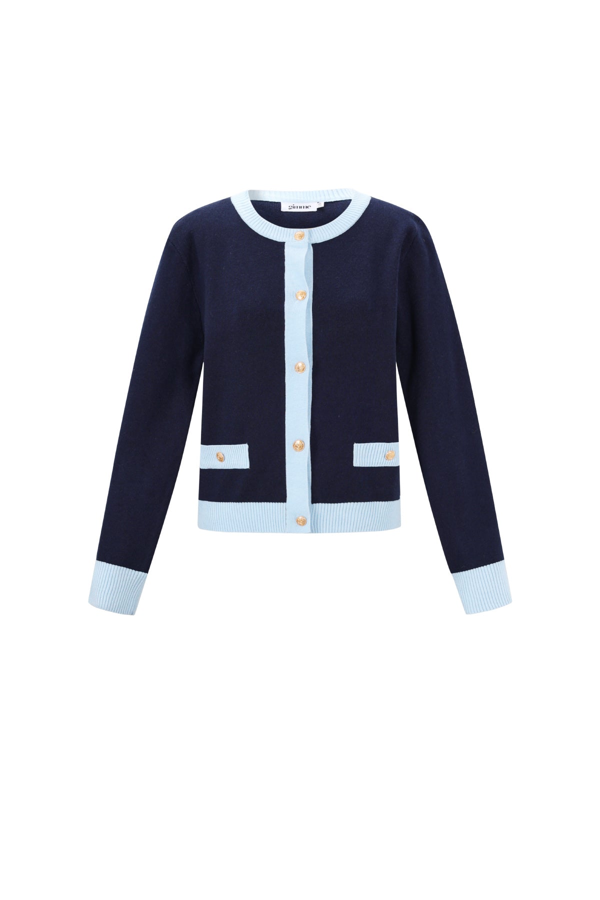 Gestrickte Polyester Damen Strickjacke Casual Farbkontrast