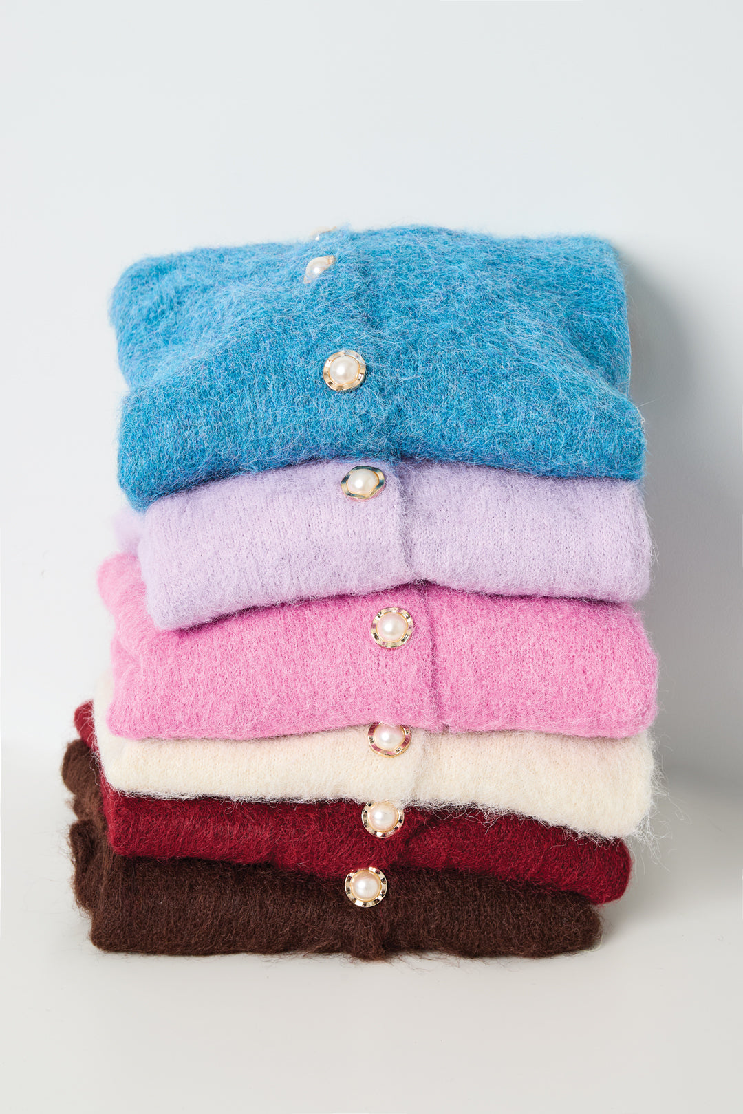 Gestrickte Polyesterfaser Damen Strickjacke Casual Einfarbig