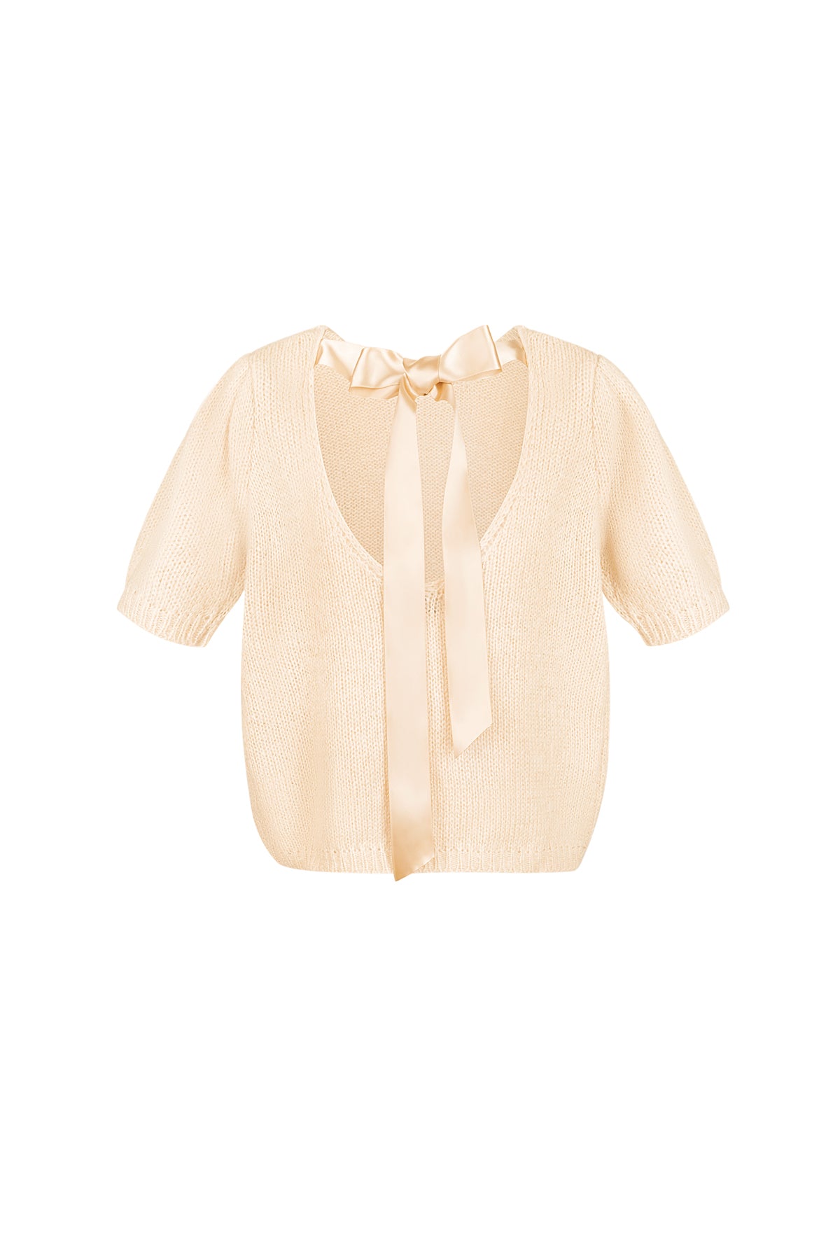 Nylon Damen Kurzarm Oberteil Gestrickt Rückenband Design