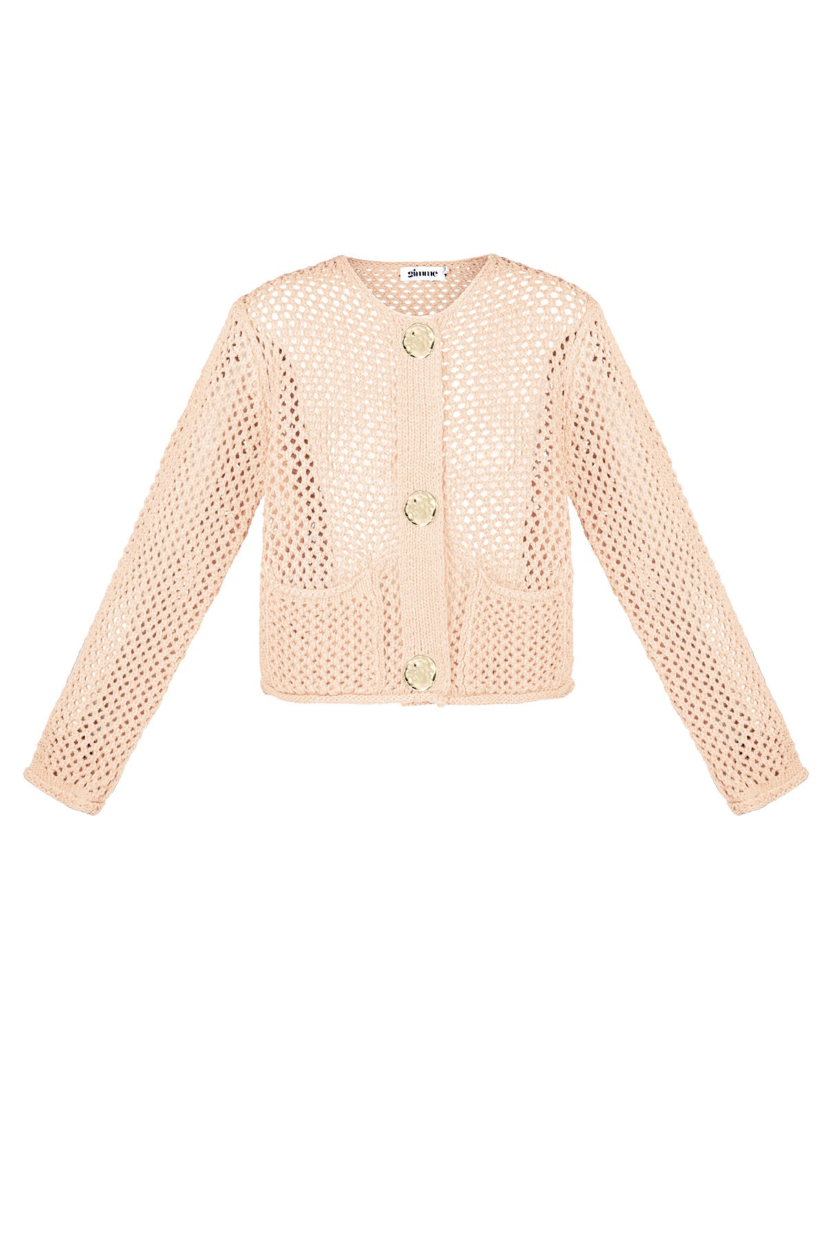 Gestrickte Polyester Damen-Cardigan Offener Vorderteil Häkelmuster