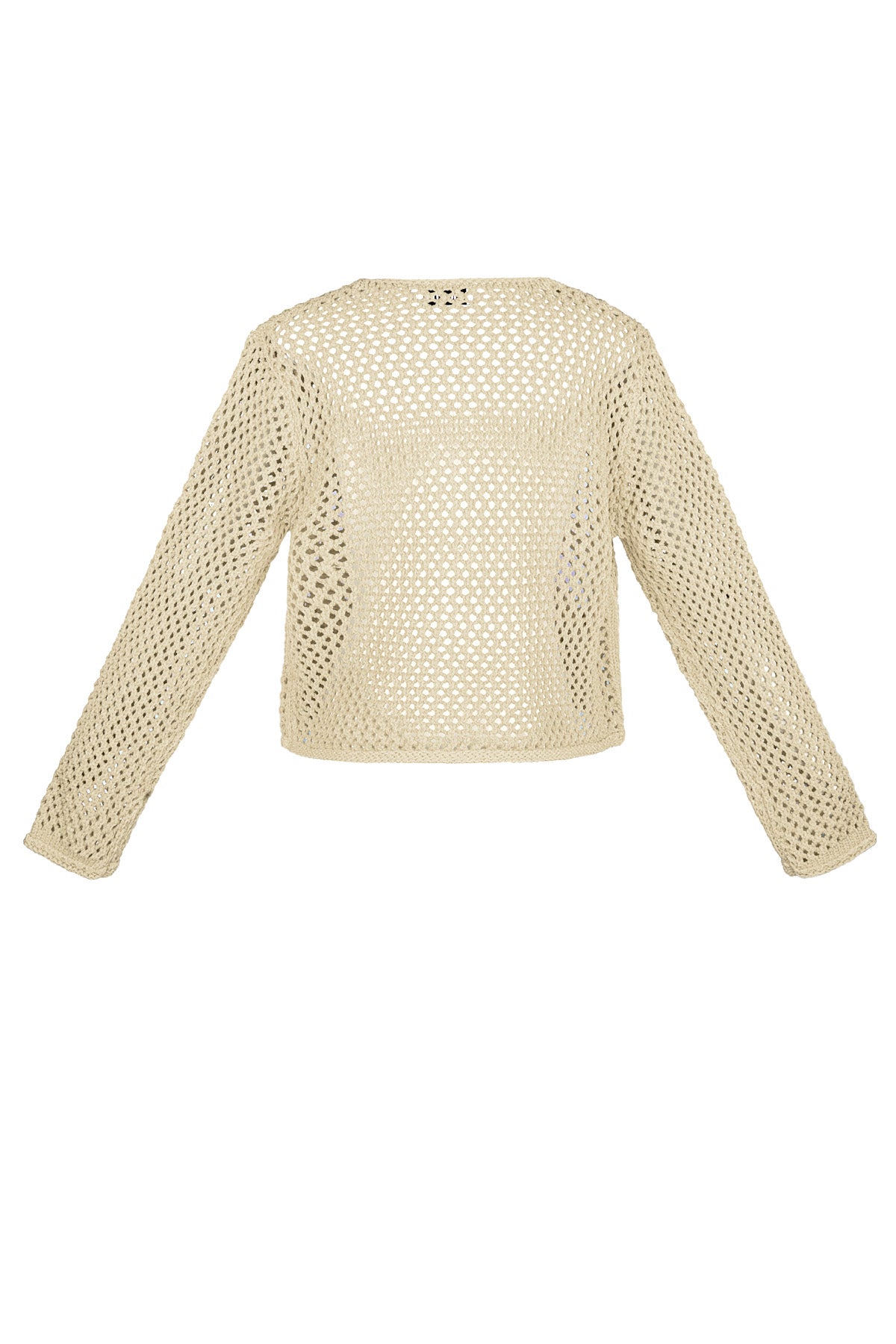 Gestrickte Polyester Damen-Cardigan Offener Vorderteil Häkelmuster