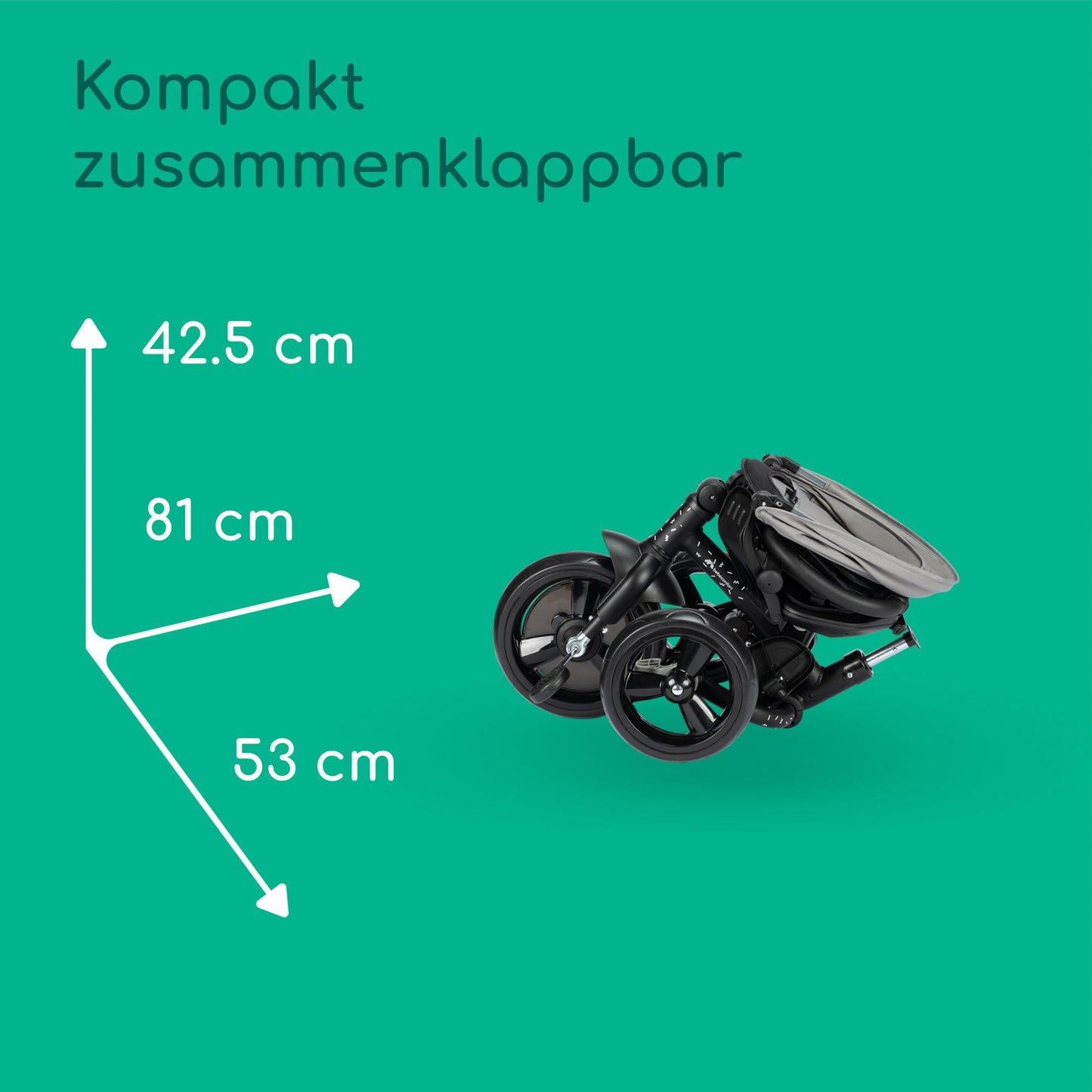 Bebeconfort Zephir, kompakter Baby Kinderwagen, 0–4 Jahre (bis zu 22 kg), leichter Reise Buggy (4,5 kg), in Kabinengröße, flacher und verstellbarer Sitz, Aufbewahrungskorb