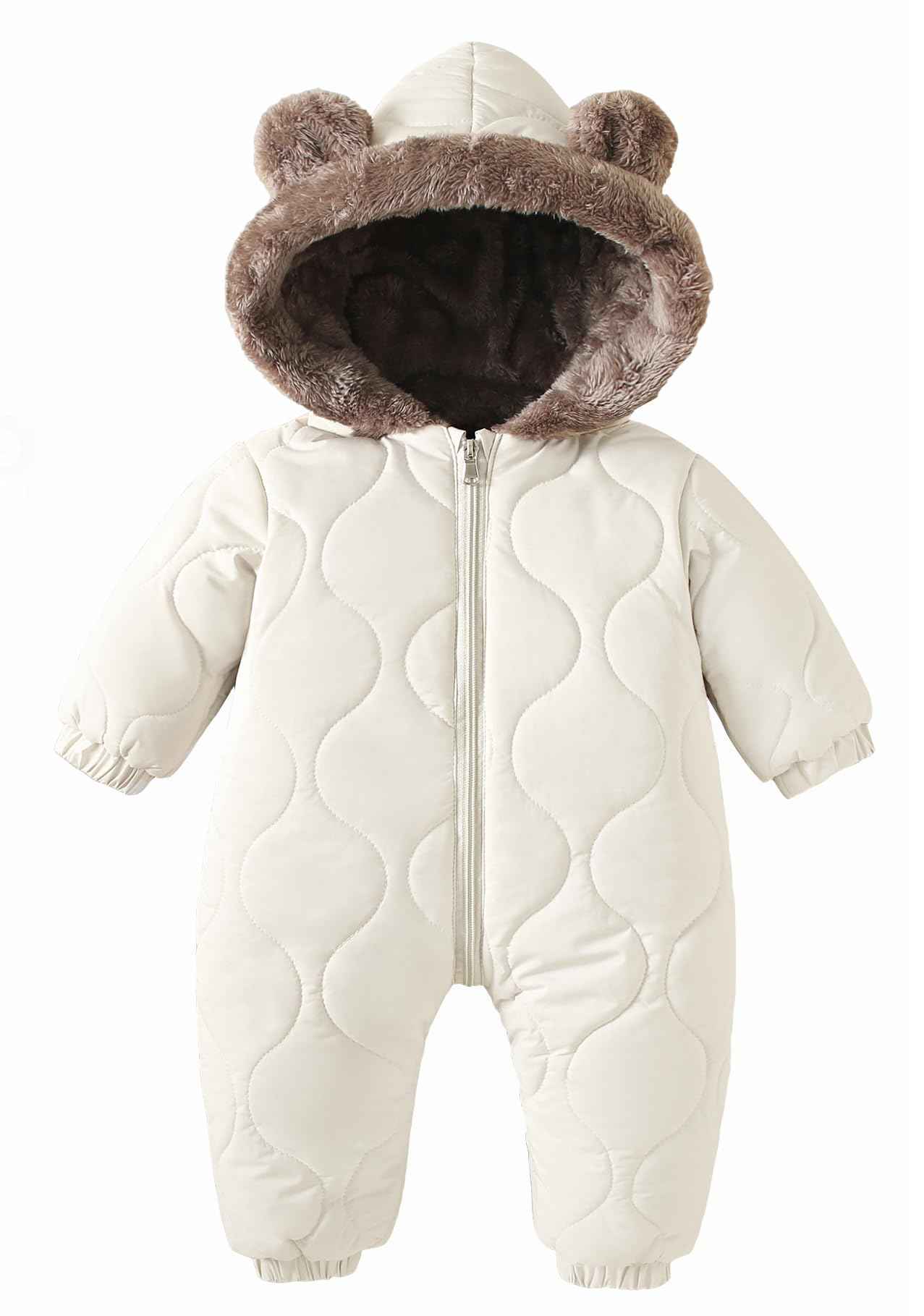 NEAWEALY Baby Winter Overall Schneeanzüge Fleece Gefüttert Warmer Jumpsuit mit Kapuze