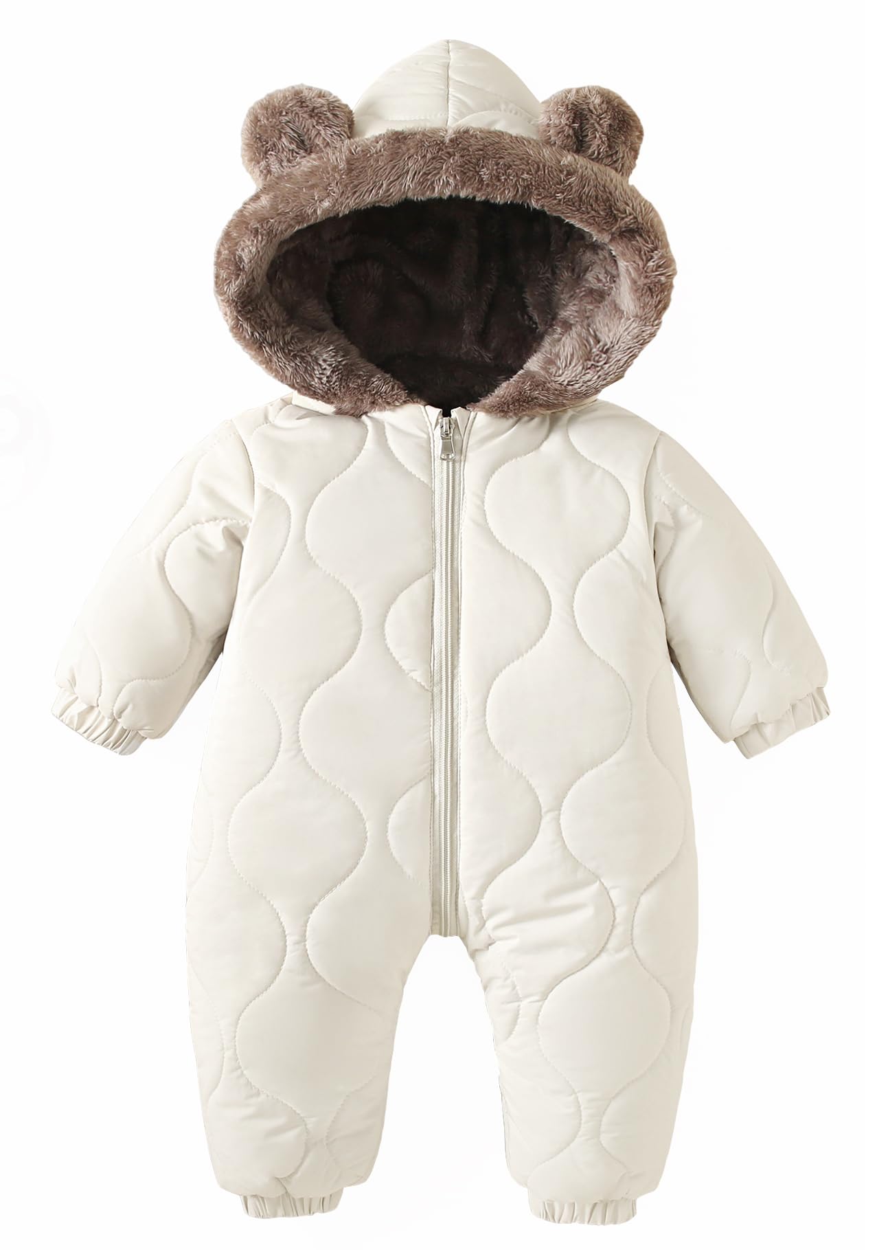 NEAWEALY Baby Winter Overall Schneeanzüge Fleece Gefüttert Warmer Jumpsuit mit Kapuze