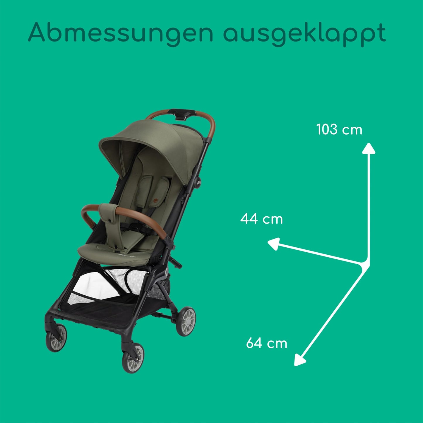 Bebeconfort Zephir, kompakter Baby Kinderwagen, 0–4 Jahre (bis zu 22 kg), leichter Reise Buggy (4,5 kg), in Kabinengröße, flacher und verstellbarer Sitz, Aufbewahrungskorb