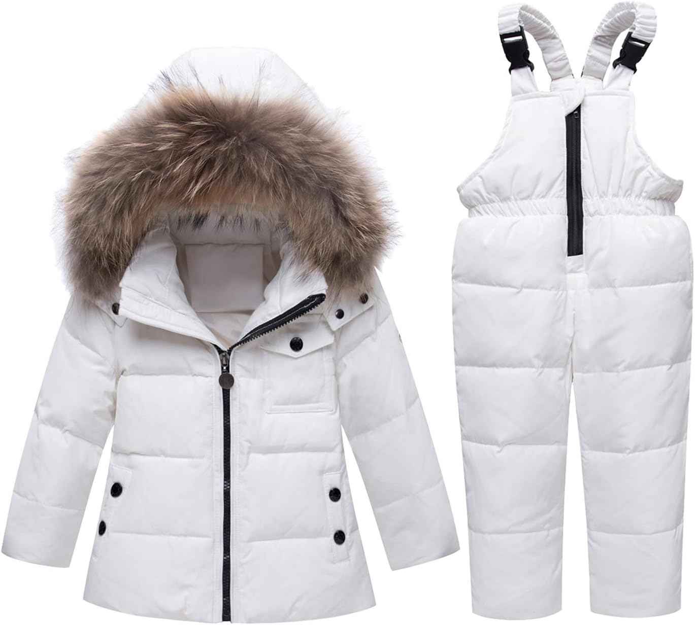 Amropi Skianzug Kinder Schneeanzug Daunenjacke mit Kapuze + Skihose 2tlg Winteranzug Set für 1-5 Jahre div. Farben