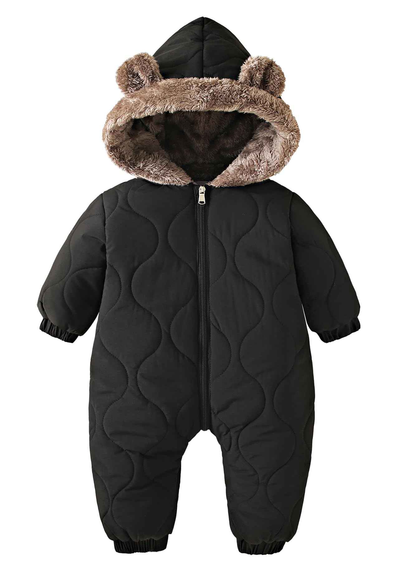 NEAWEALY Baby Winter Overall Schneeanzüge Fleece Gefüttert Warmer Jumpsuit mit Kapuze