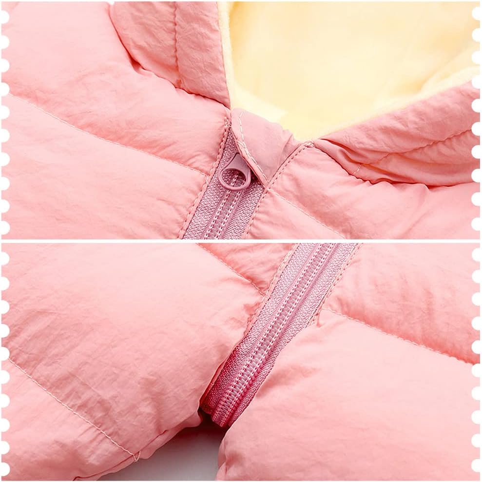 Schneeanzug mit Kapuze Fleece verdickter warmer Daunen Overall Kinder Schwarz, 80 / 9-12 Monate