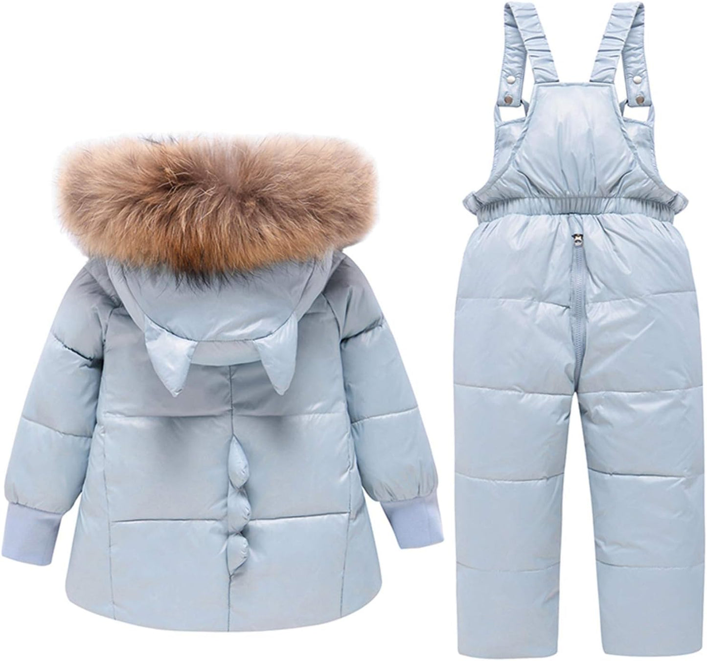 Amropi Skianzug Kinder Schneeanzug Daunenjacke mit Kapuze + Skihose 2tlg Winteranzug Set für 1-5 Jahre div. Farben