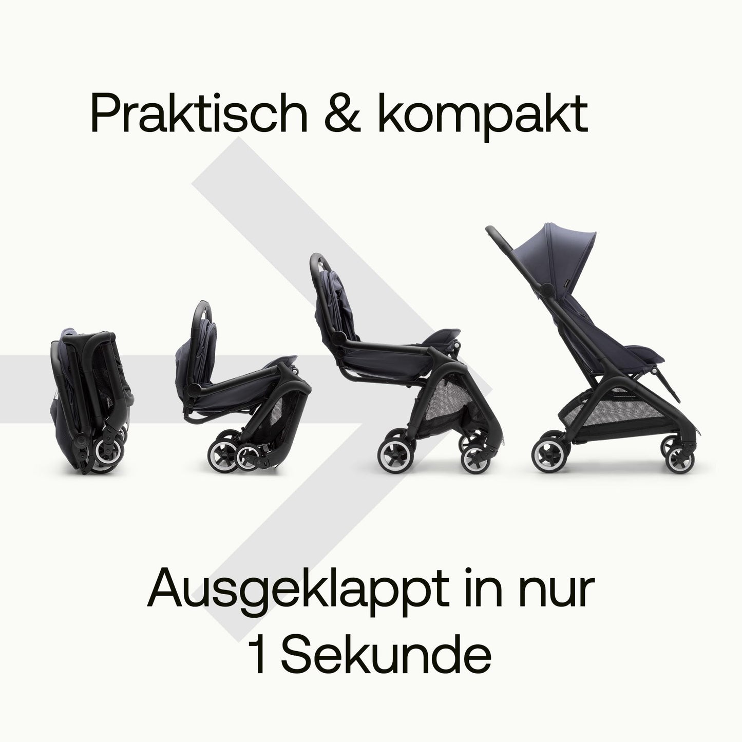 Bugaboo Butterfly ultrakompakter Reise-Kinderwagen, klein & leicht, einhändig faltbar und einfach zu lenken, ergonomischer City-Buggy für Babys ab 6 Monaten, mit viel Stauraum