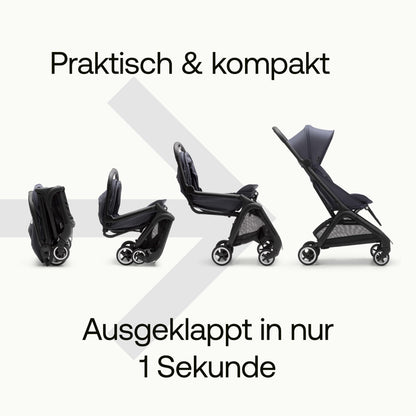 Bugaboo Butterfly ultrakompakter Reise-Kinderwagen, klein & leicht, einhändig faltbar und einfach zu lenken, ergonomischer City-Buggy für Babys ab 6 Monaten, mit viel Stauraum