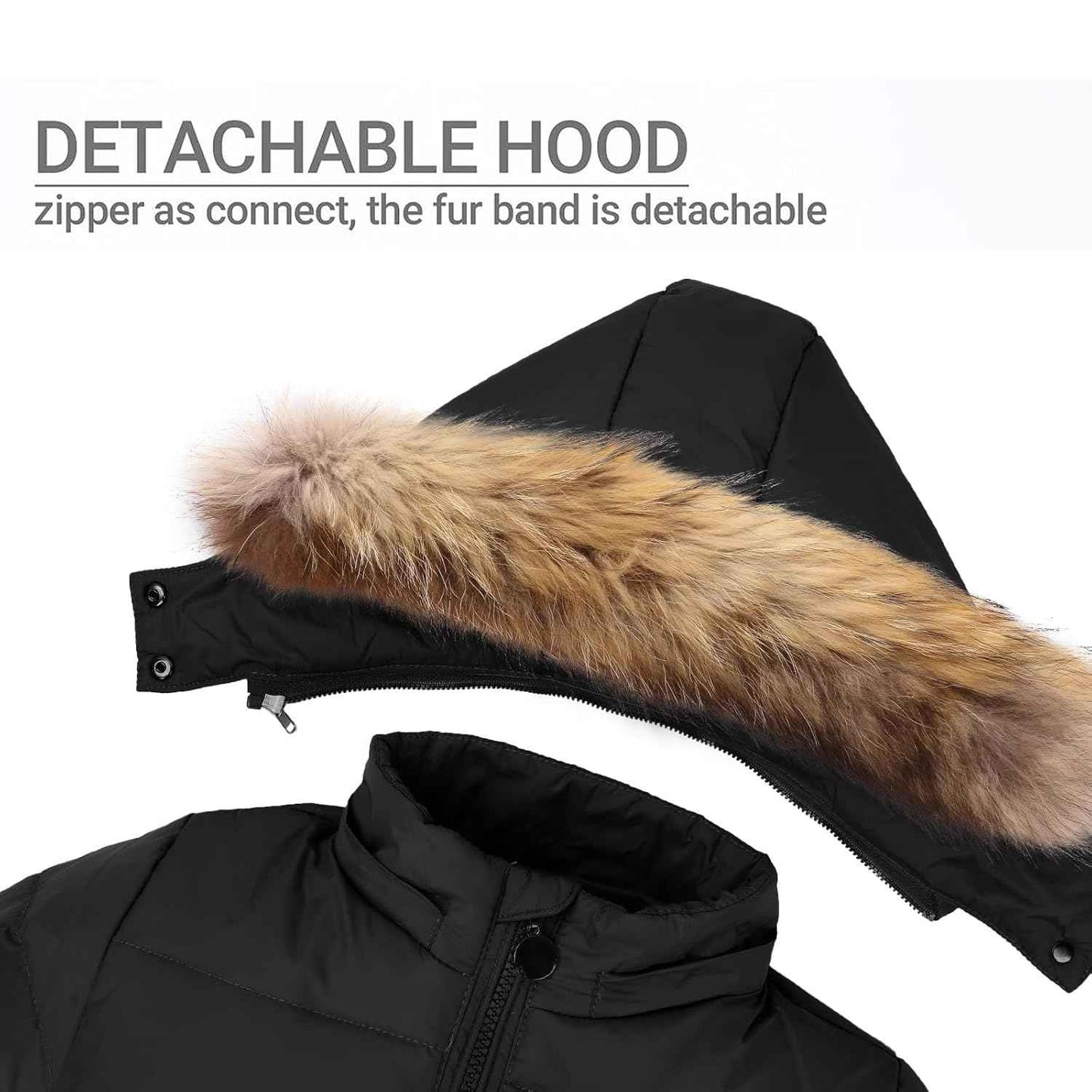 Kinder Schneeanzug mit Künstliches Fell Kaputze Verdickte Winterjacke + Skihose Daunenhose Kinderskianzug